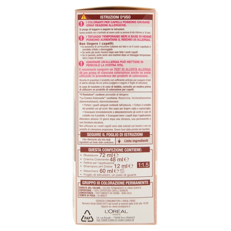 L'Oreal Paris Colorazione permanente senza ammoniaca, Riflesso Universale, Castano Scuro 3U